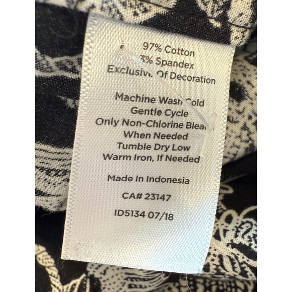 Talbots Button Front Shirt Size 18W Black White Non Iron Long Sleeve Collared - Picture 4 of 7